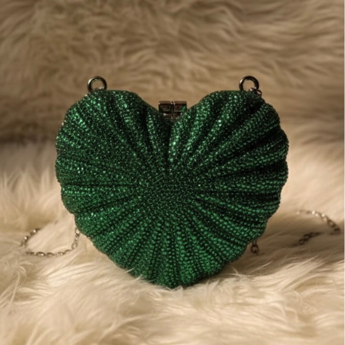 Rhinestone heart clutch | 5 colors