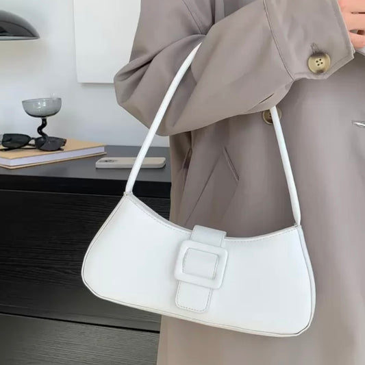 White buckle bag