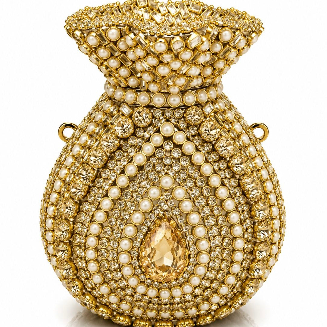 Potli handcrafted kundan clutch -gold | 6 designs
