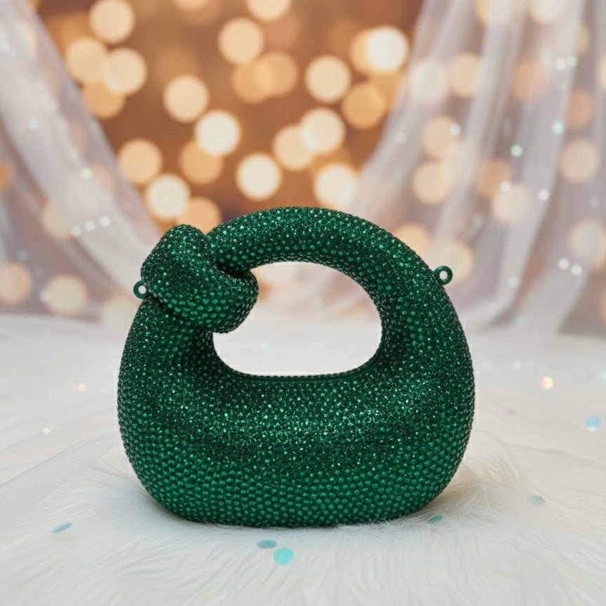 Dumpling rhinestone clutch bag | 4 Colors