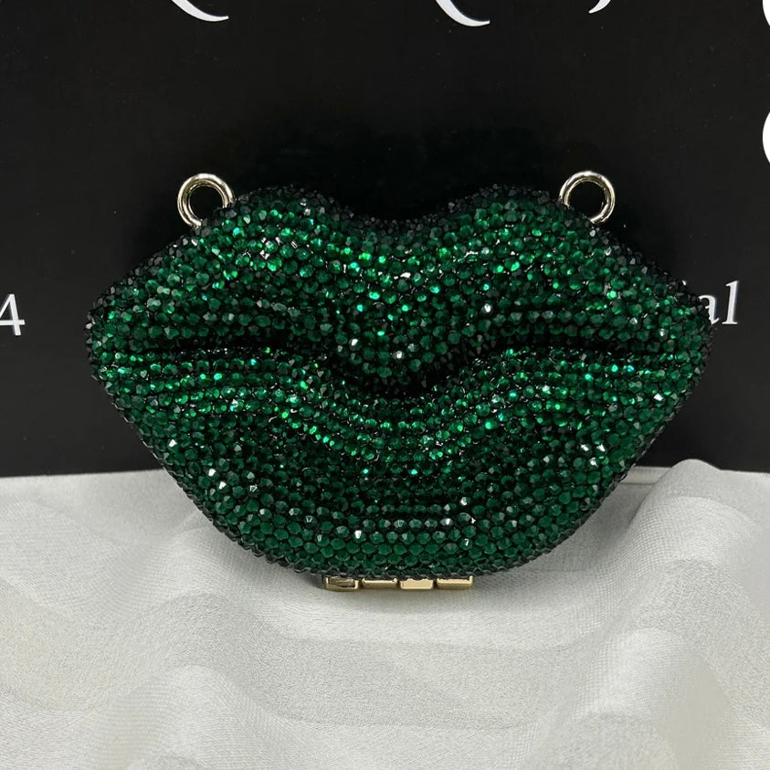 Rhinestone lip clutch | 5 colors
