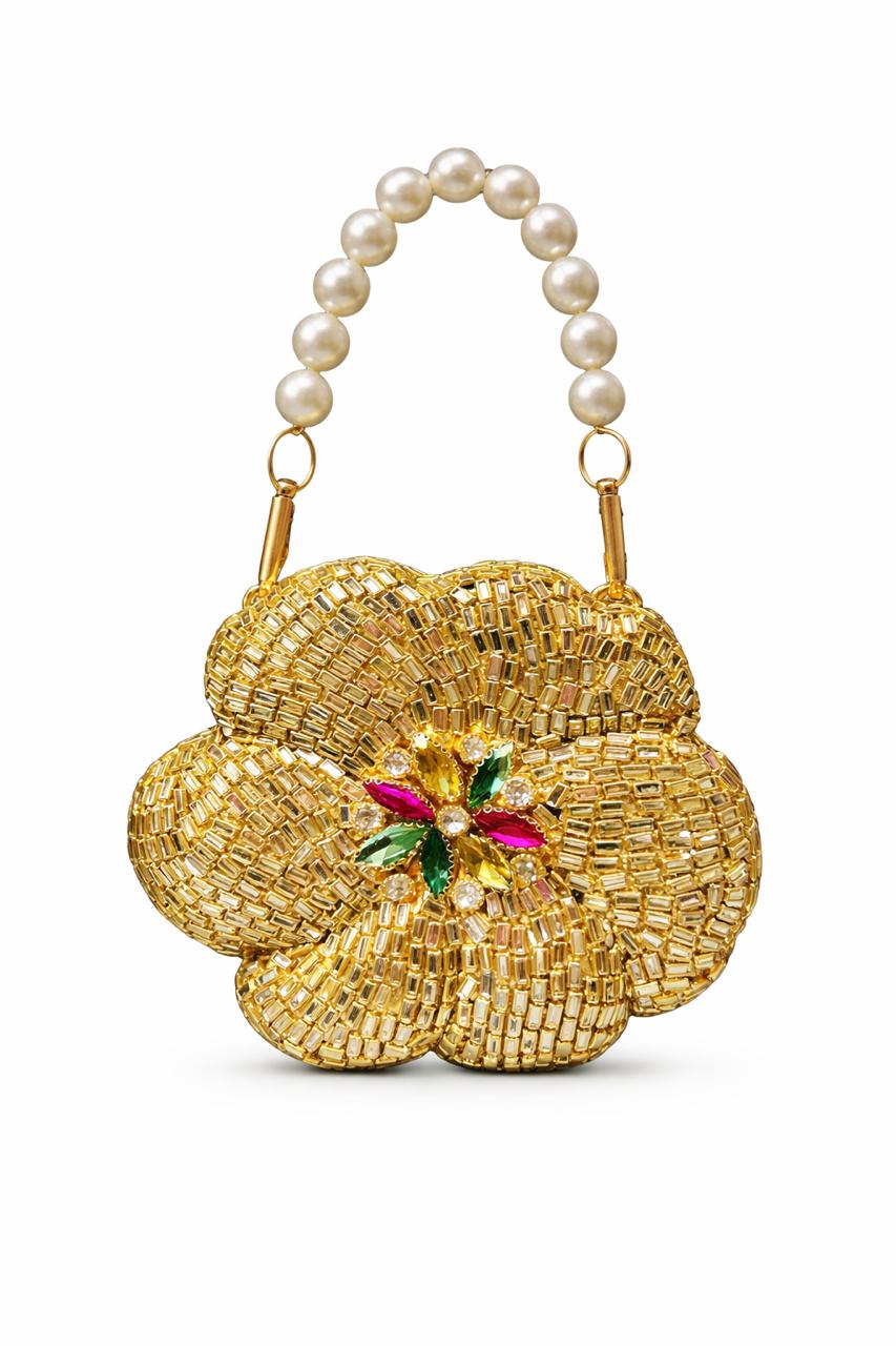 Kundan Flower clutch