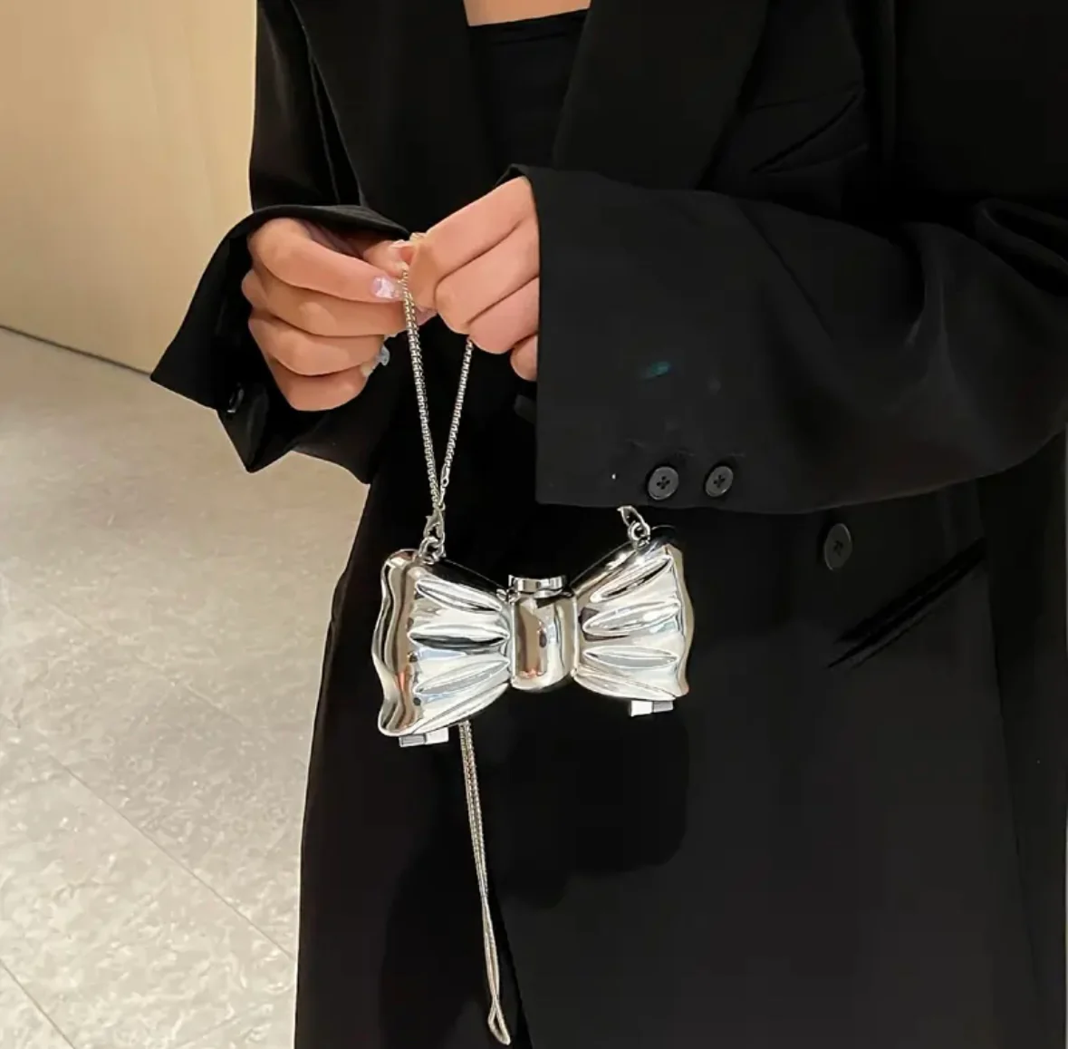 Bow acrylic bag - Silver