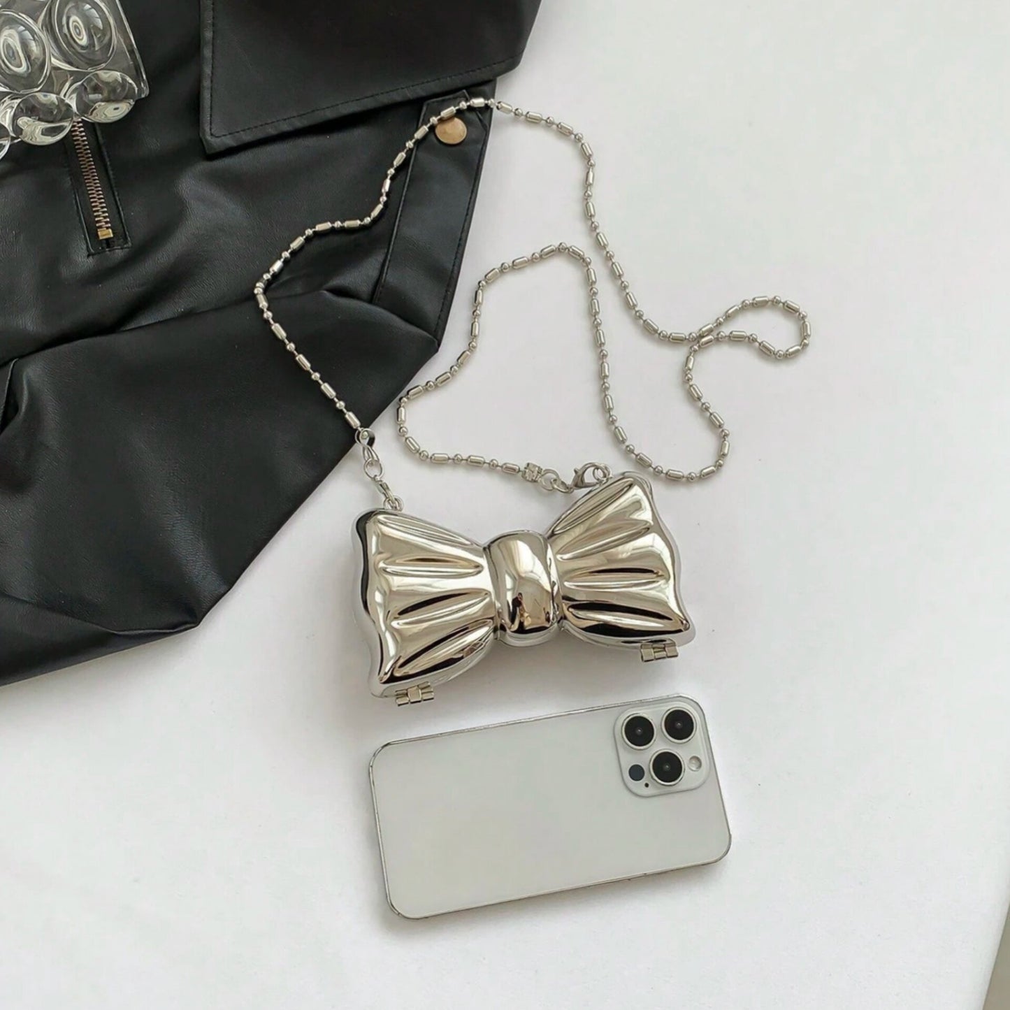 Bow acrylic bag - Silver