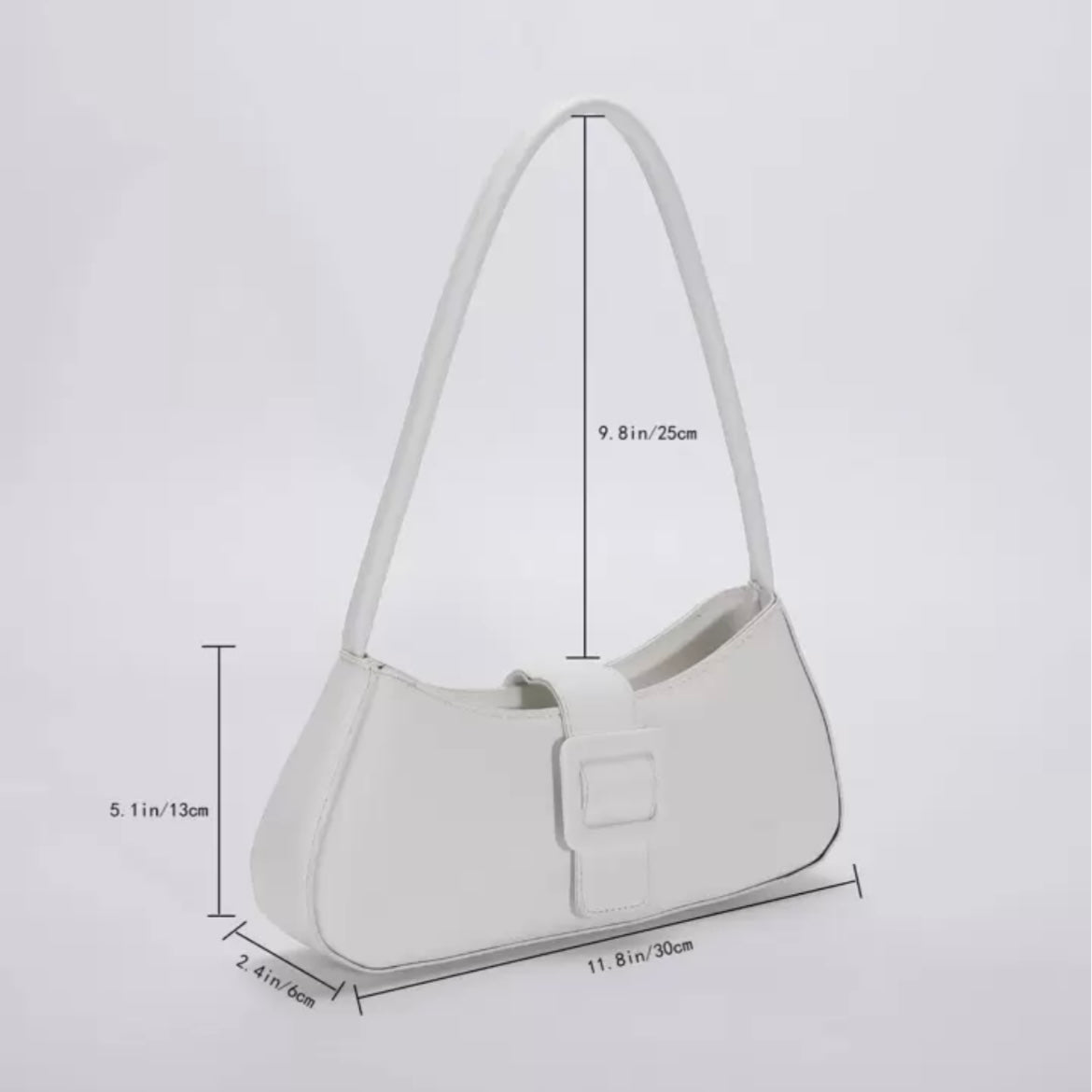White buckle bag