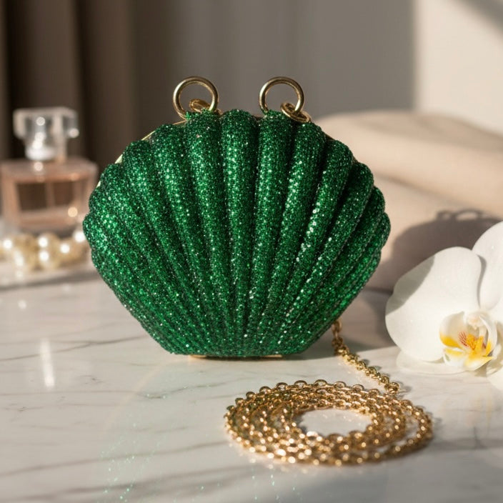 Rhinestone shell clutch | 5 colors
