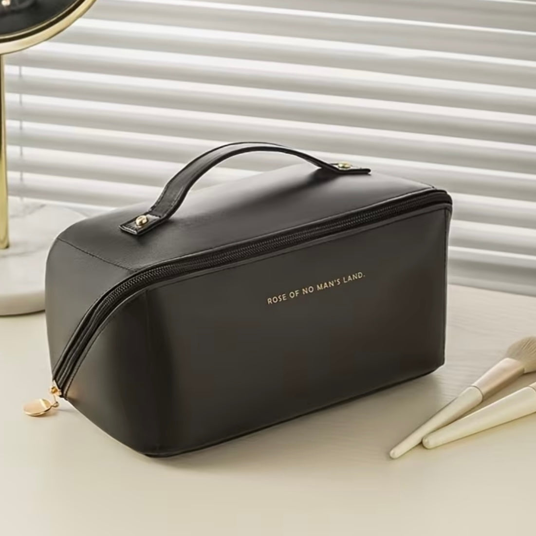 Leather organizer/makeup bag