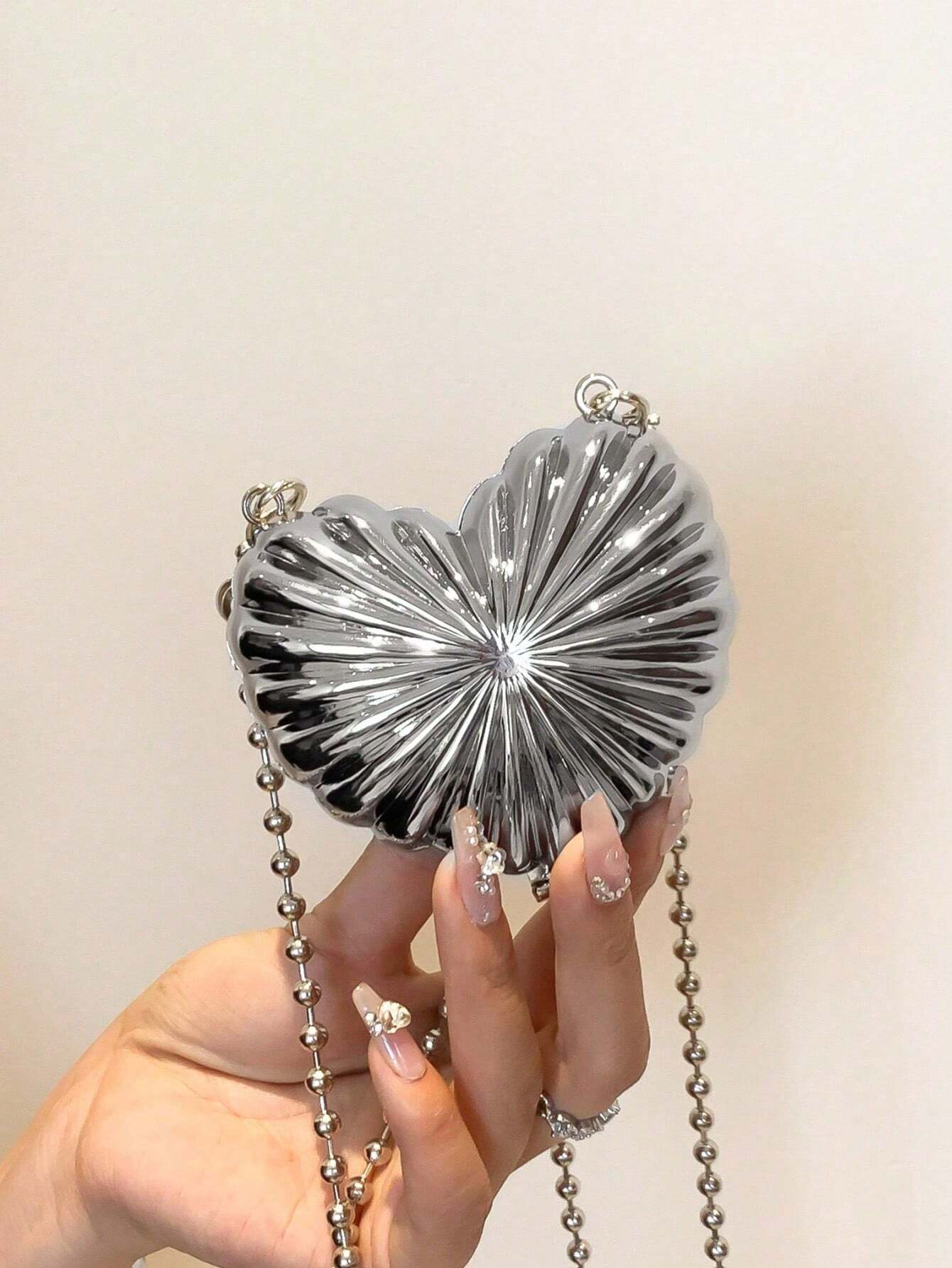 Trending Mini Heart bag - Silver