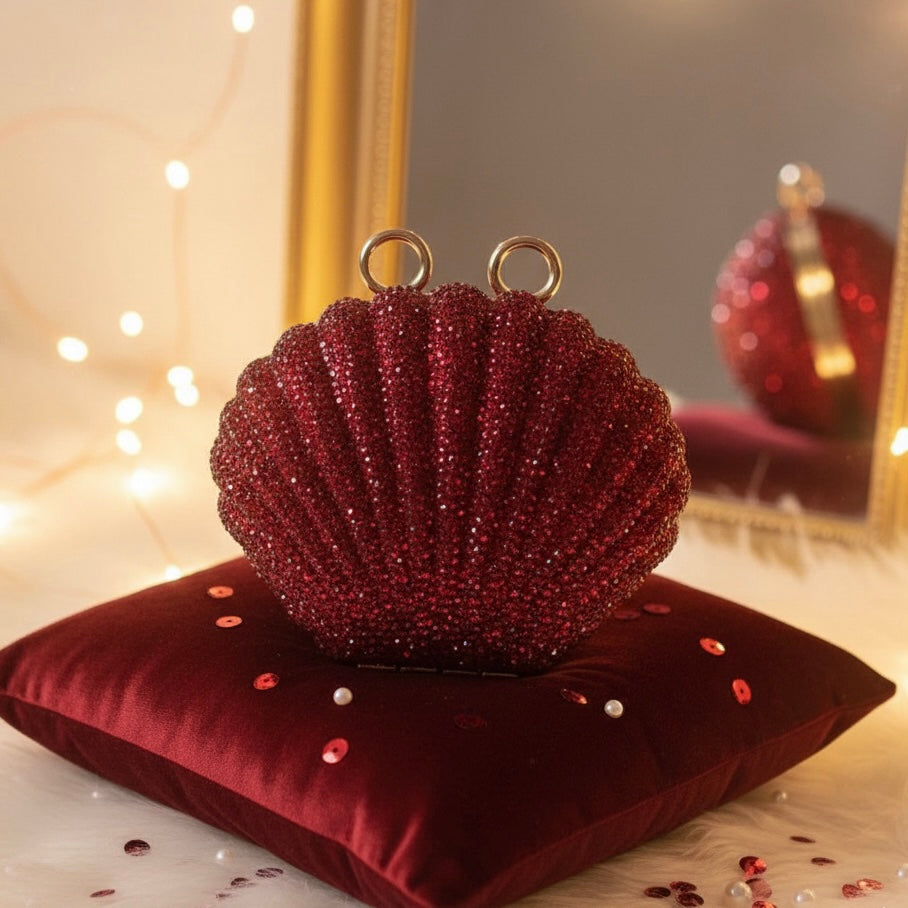 Rhinestone shell clutch | 5 colors