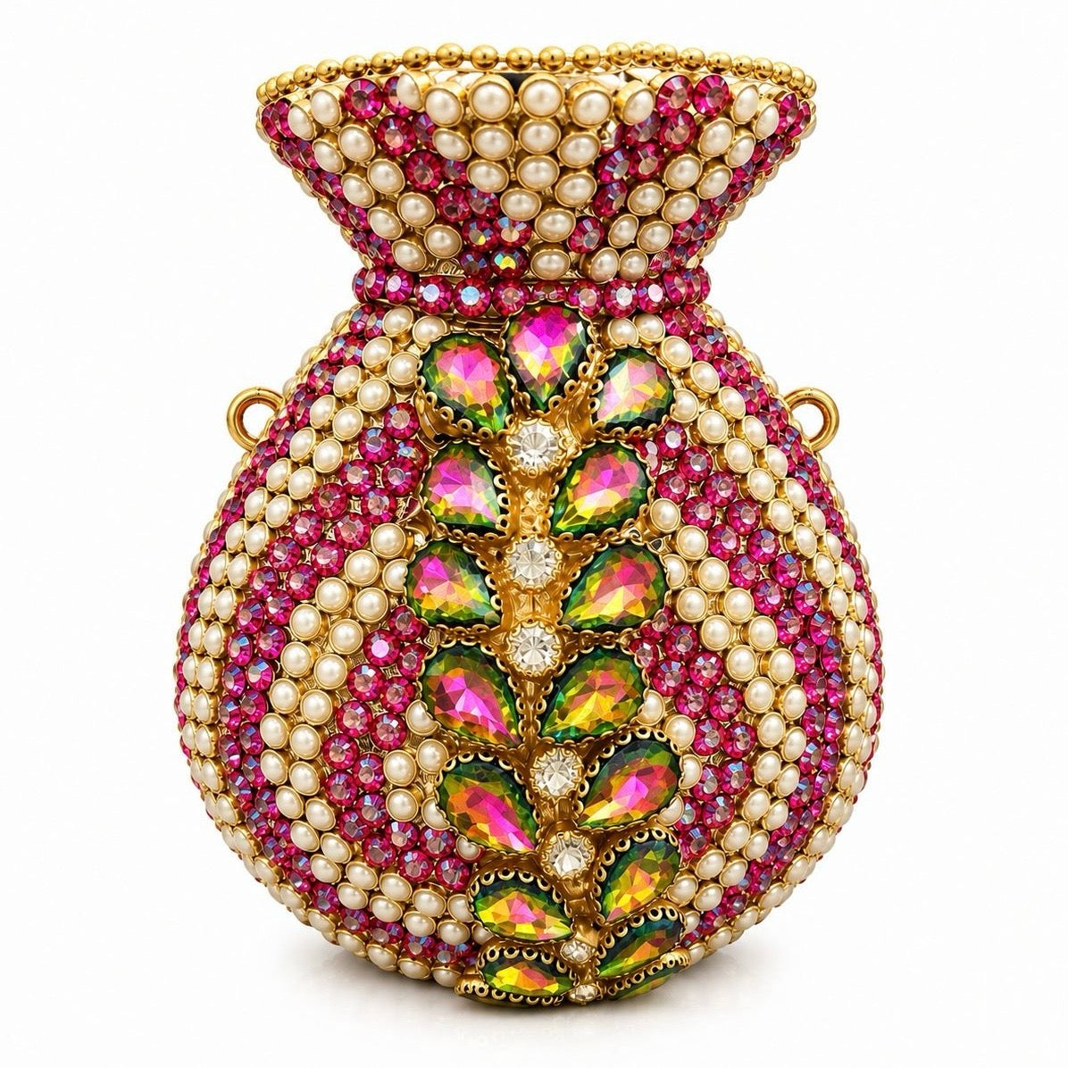 Potli handcrafted kundan clutch - pink | 5 designs