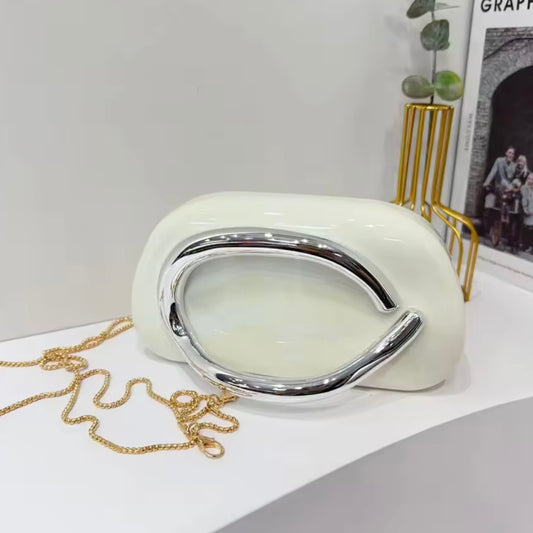 Marble D bag - White