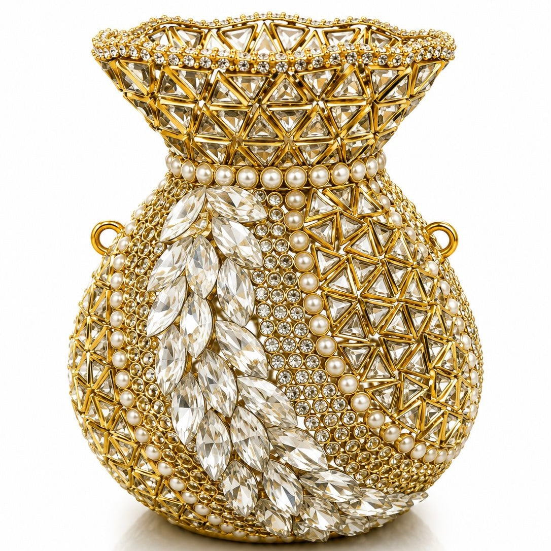 Potli handcrafted kundan clutch -gold | 6 designs