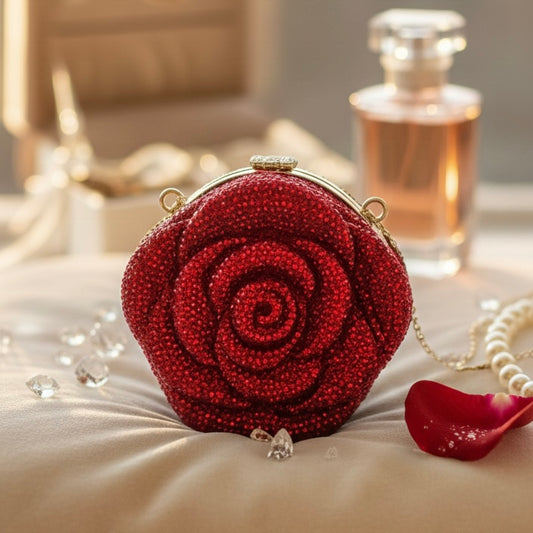 Flower rhinestone clutch | 2 Colors