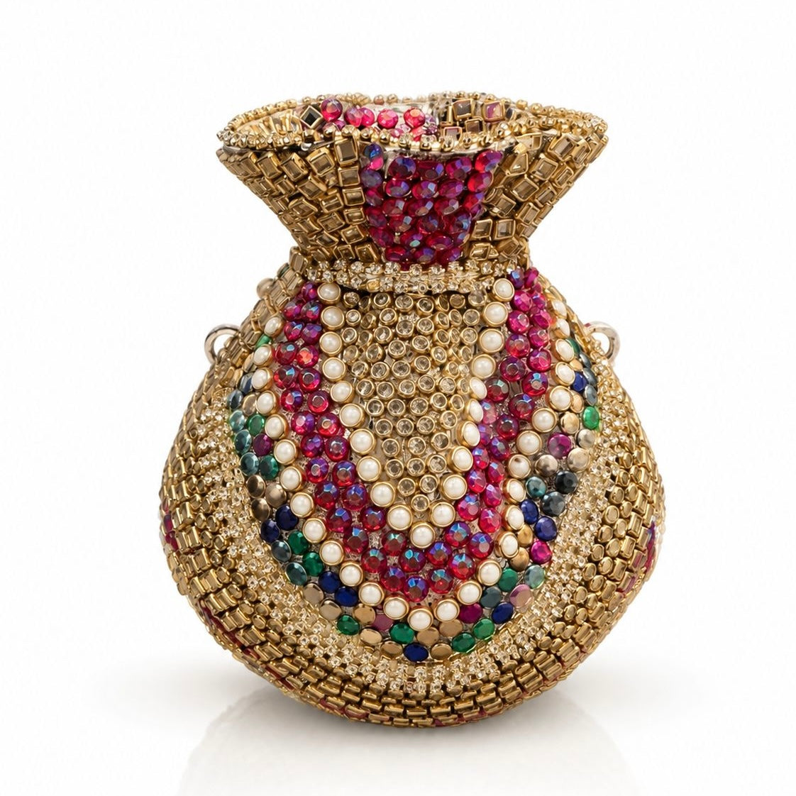 Potli handcrafted kundan clutch - pink | 5 designs