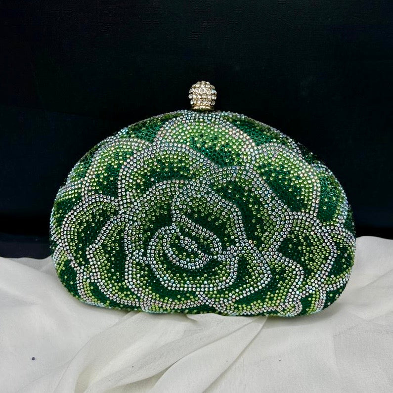 3D floral rhinestone clutch | 4 colors
