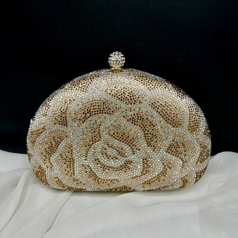 3D floral rhinestone clutch | 4 colors