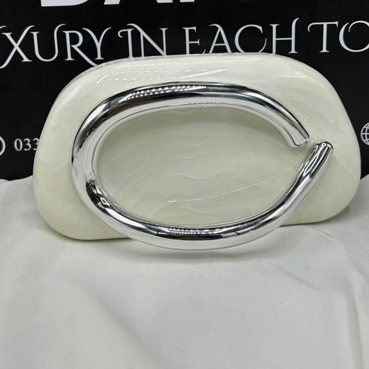 Marble D bag - White