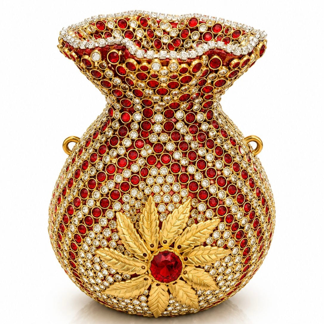Potli handcrafted kundan clutch - red | 4 designs
