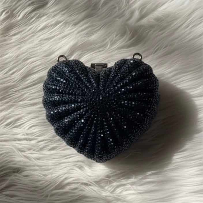 Rhinestone heart clutch | 5 colors