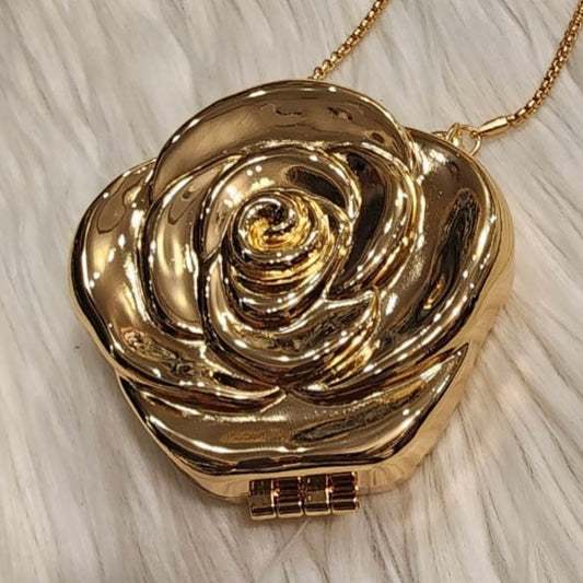Gold metallic flower bag