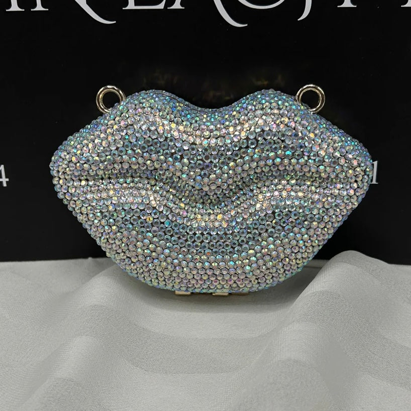Rhinestone lip clutch | 5 colors