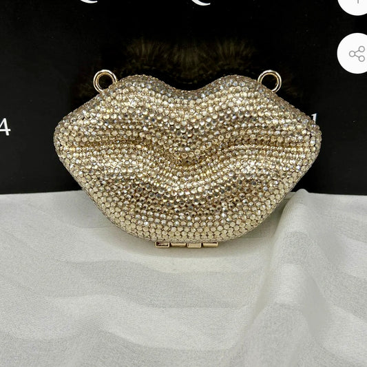 Rhinestone lip clutch | 5 colors