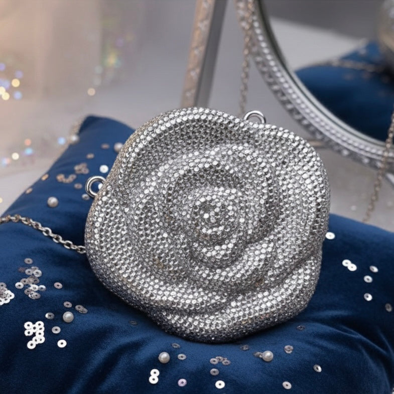 Flower rhinestone clutch | 5 Colors