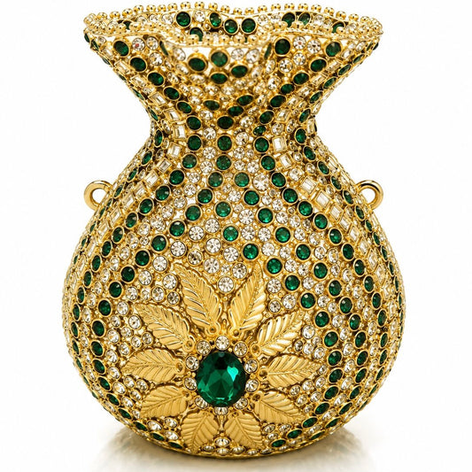 Potli handcrafted kundan clutch - green | 4 designs