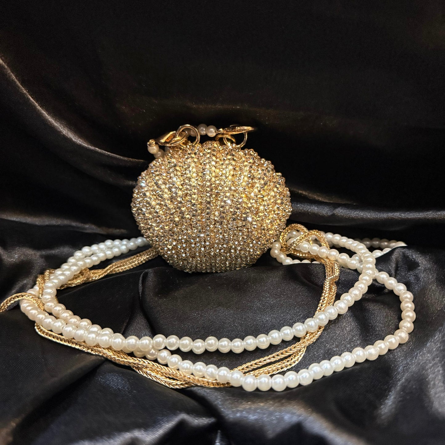 Rhinestone shell clutch