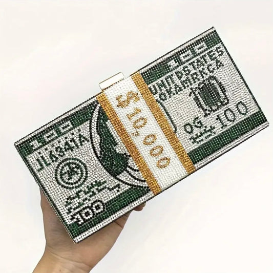 The dollar rhinestone bag - Green