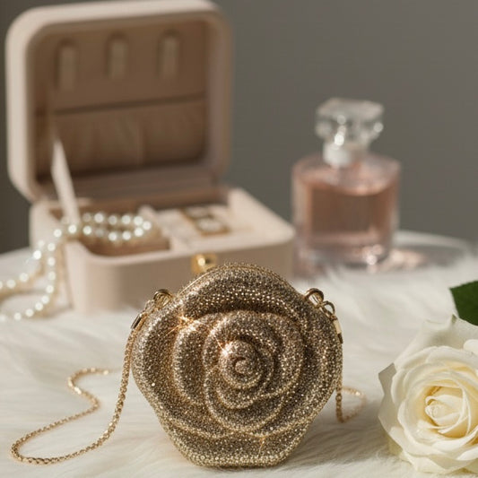 Flower rhinestone clutch | 2 Colors