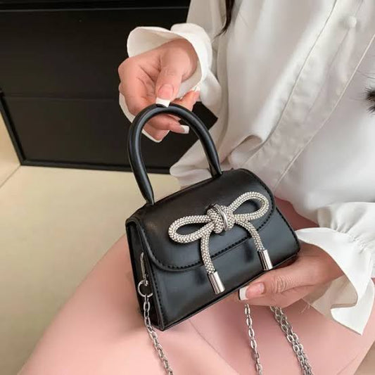 Black rhinestone bag