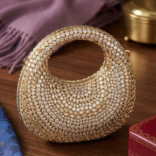 Oval kundan Clutch