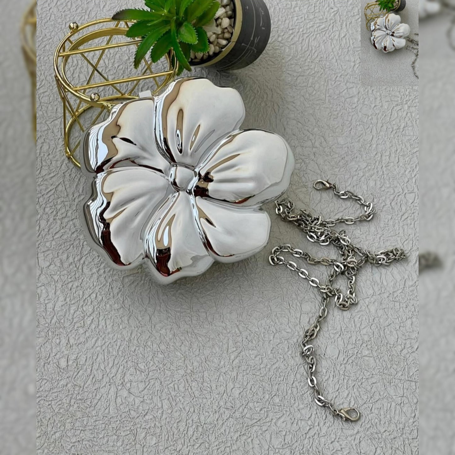 Viral Flower bag - Silver