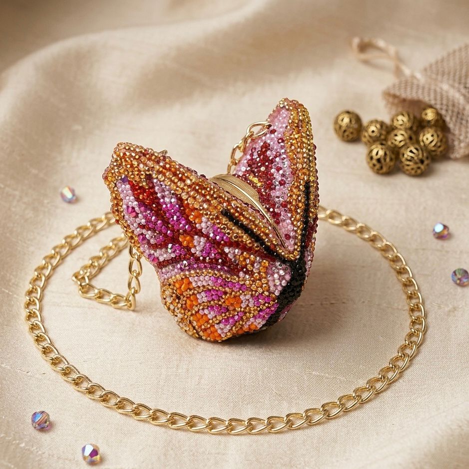 Butterfly rhinestone Clutch | Mini size | 3 colors